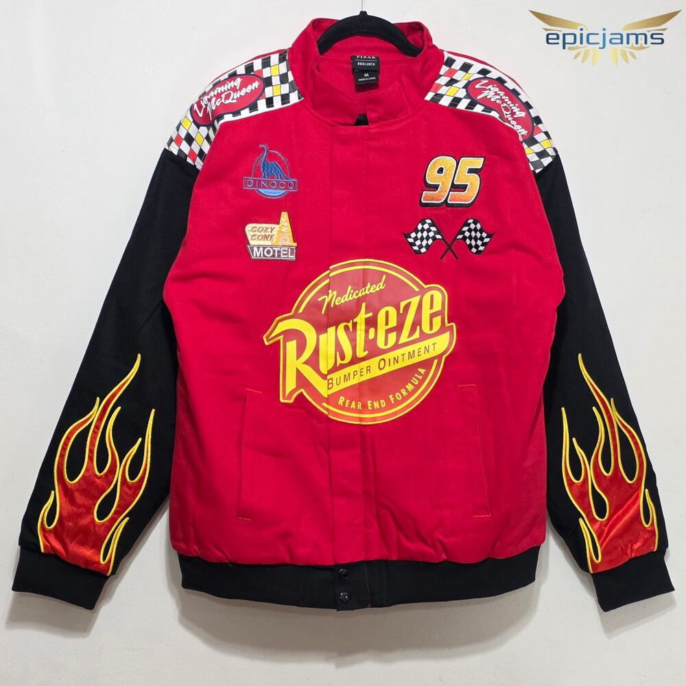 Disney Pixar Cars Lightning McQueen Racing Jacket Size L